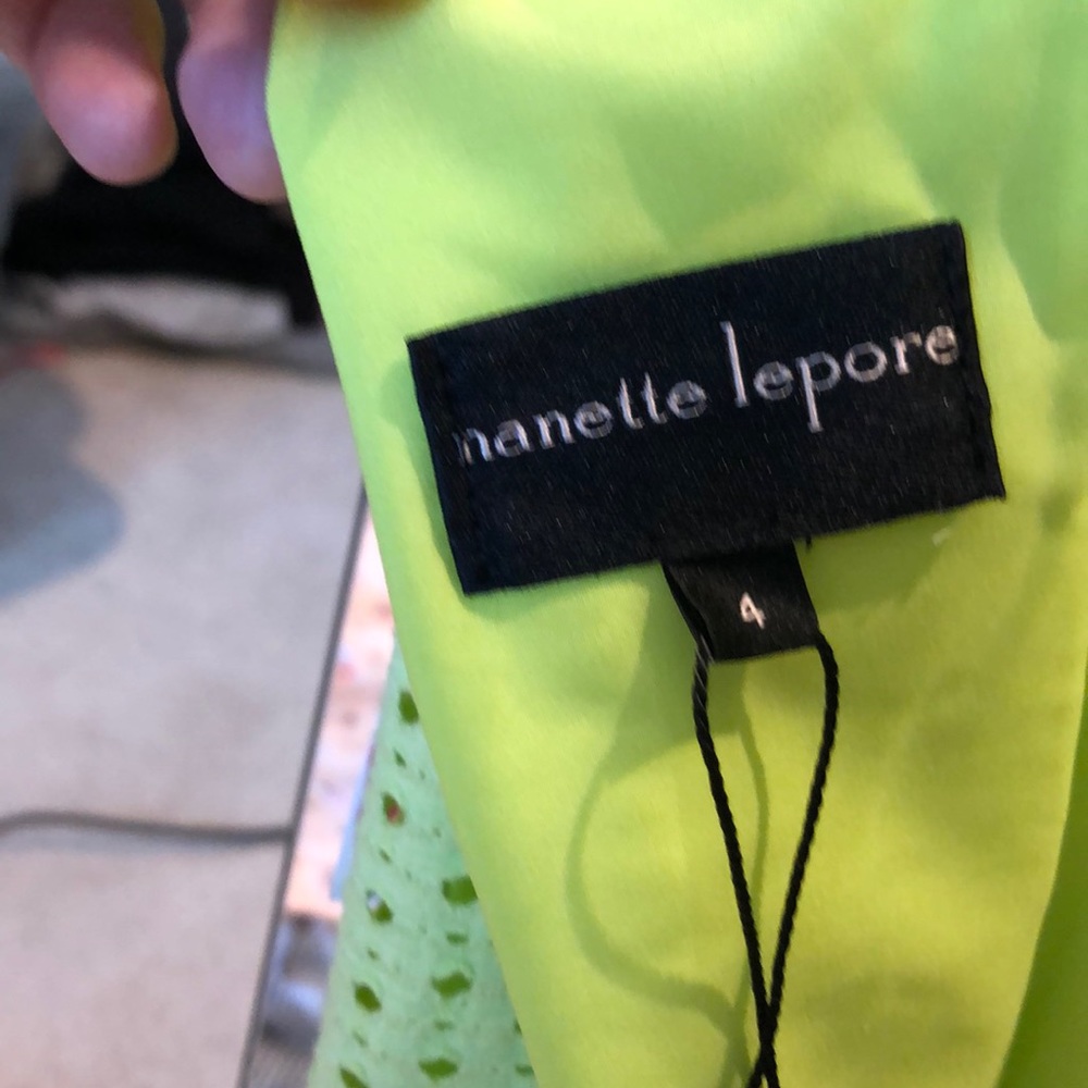 BNWT Nanette Lepore Chartreuse neon green a line dress - Picture 5 of 5